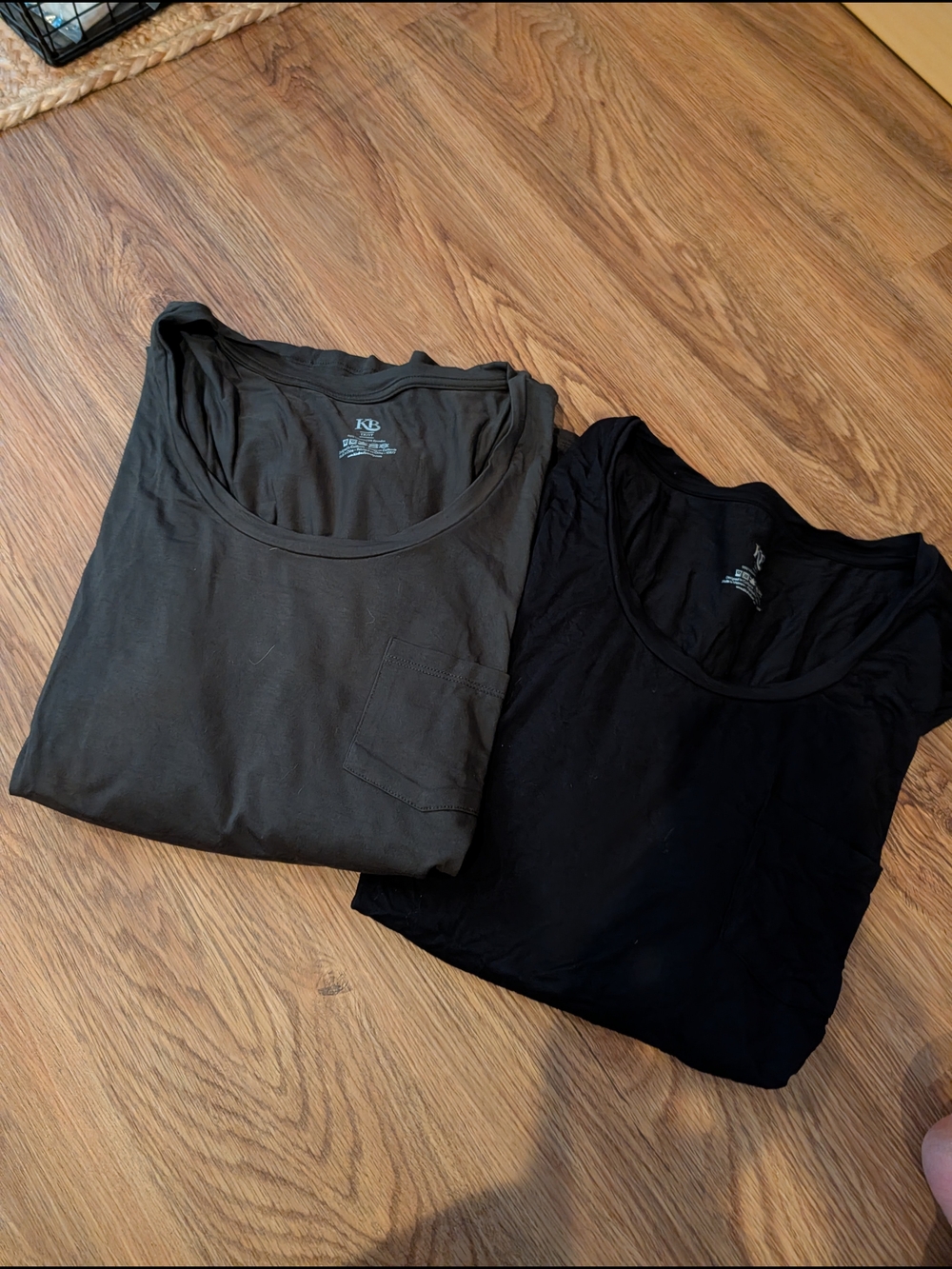 Kindred Bravely Nursing Women’s Scoop Neck Tee Pair in Black and Olive
